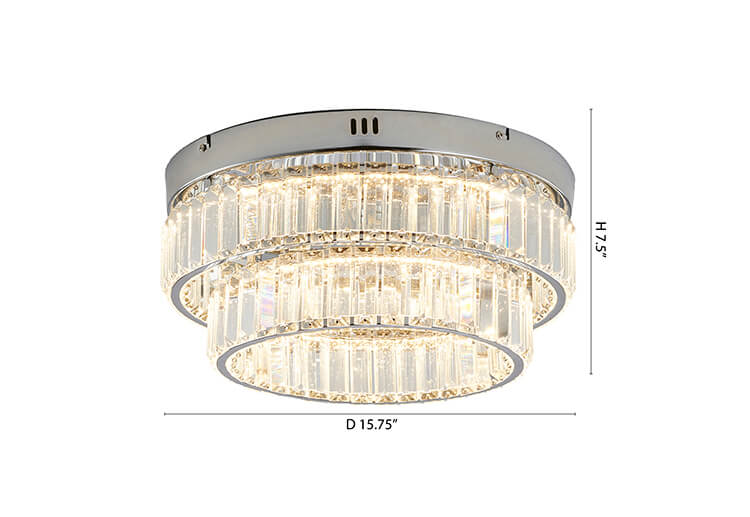 BETHEL ROUND CHROME FLUSH MOUNT GL450FM15CH