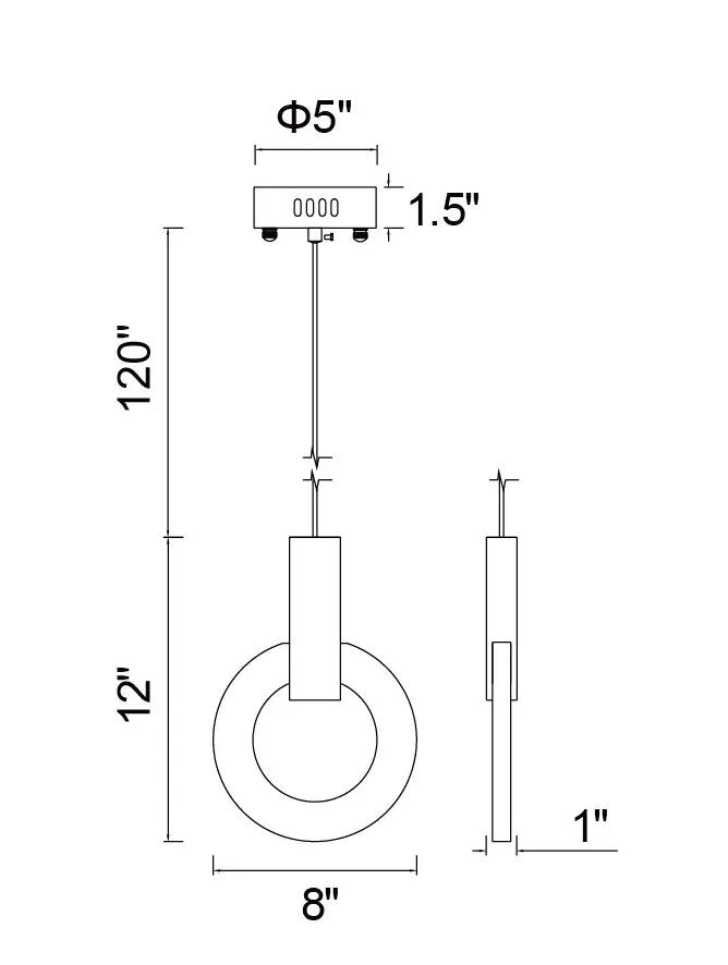 CWI LIGHTING ANELLO LED PENDANT 1214P8-1-236