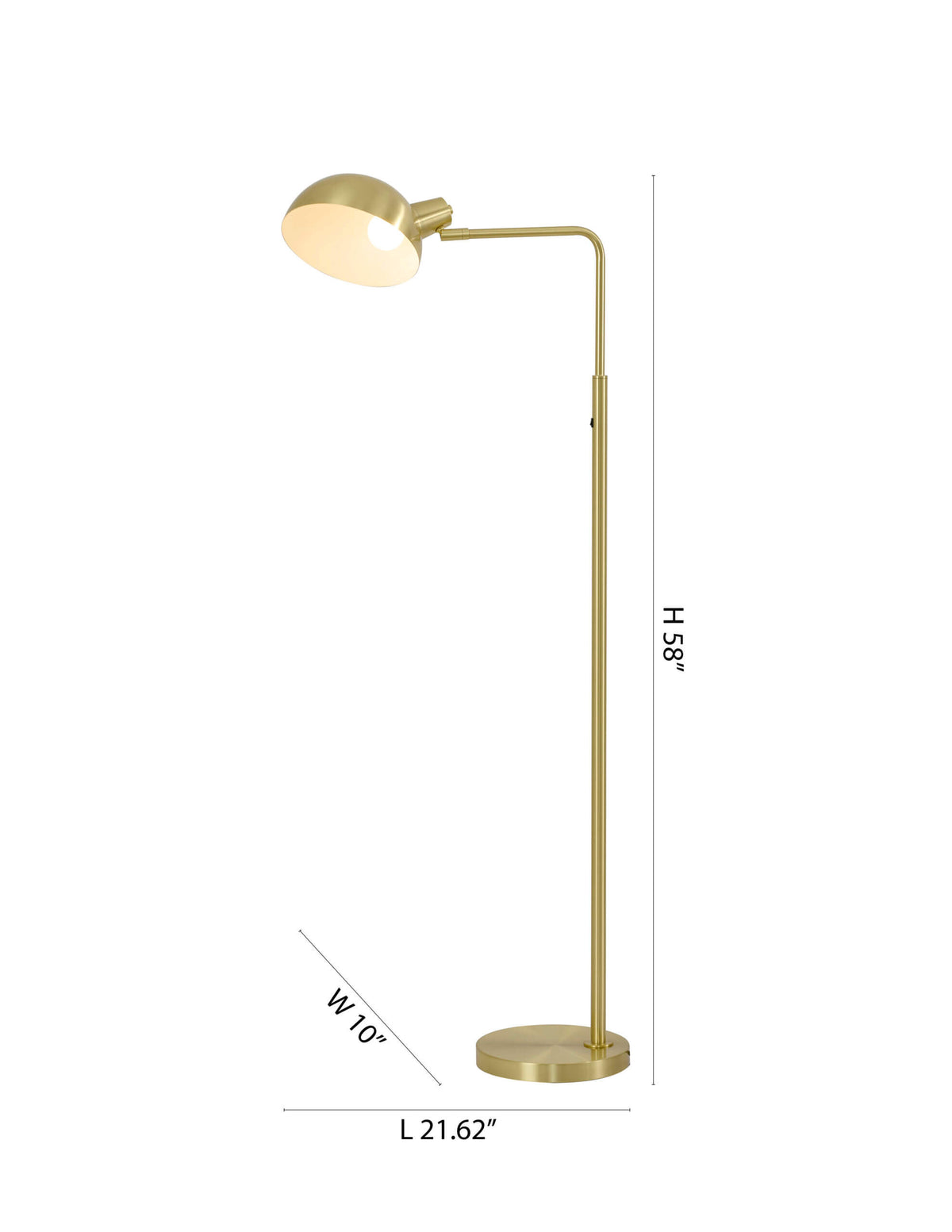 BETHEL SATIN BRASS FLOOR LAMP BTG105FBR
