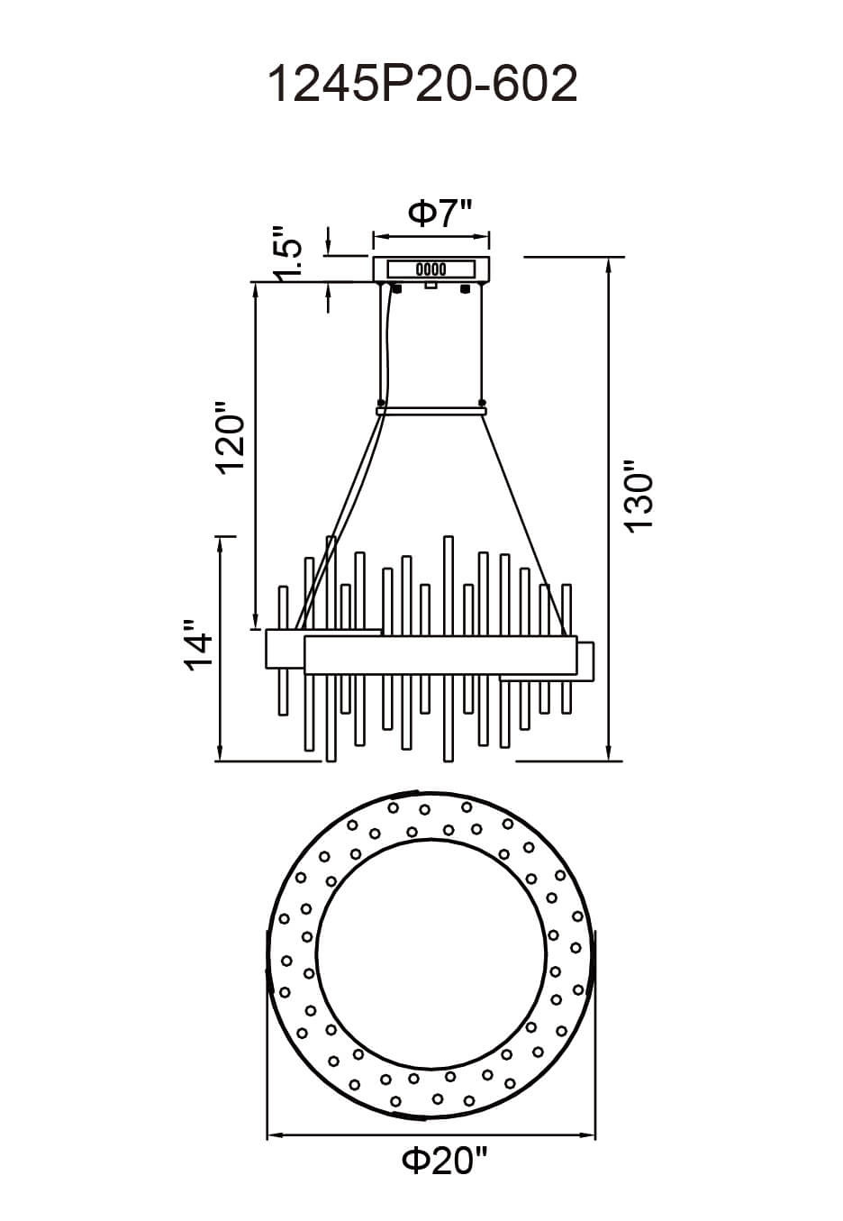 CWI LIGHTING MILLIPEDE LED CHANDELIER 1245P20-602