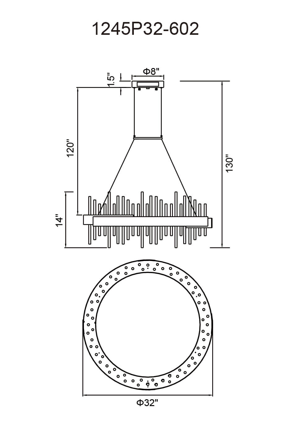 CWI LIGHTING MILLIPEDE LED CHANDELIER 1245P32-602