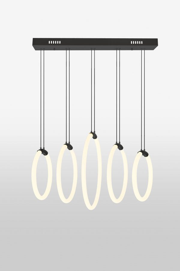 CWI LIGHTING HOOPS 5-LIGHT CHANDELIER 1273P23-5-101-RC