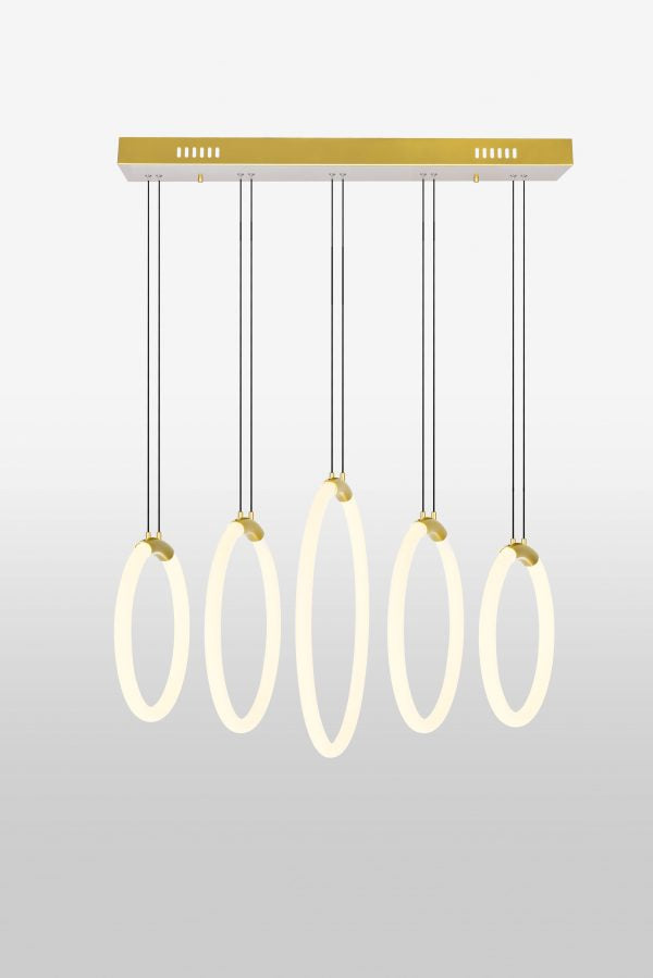 CWI LIGHTING HOOPS 5-LIGHT CHANDELIER 1273P23-5-602-RC