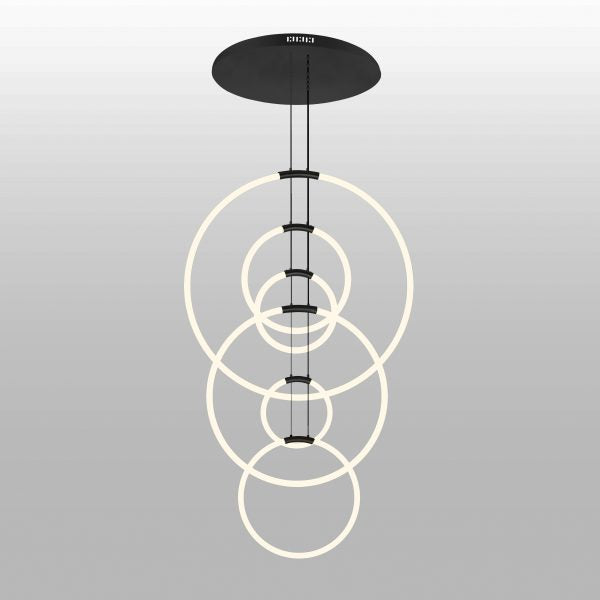CWI LIGHTING HOOPS 6-LIGHT CHANDELIER 1273P35-6-101-R