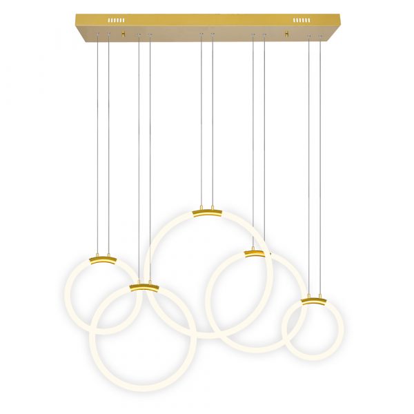 CWI LIGHTING HOOPS 5-LIGHT CHANDELIER 1273P44-5-602-RC