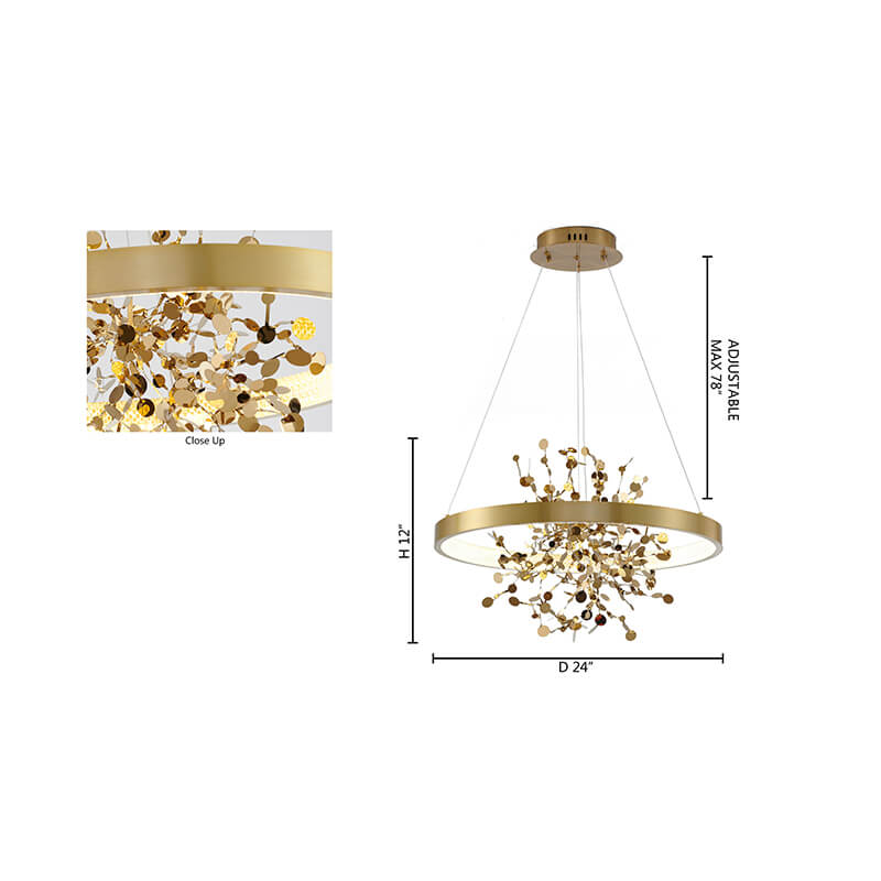 BETHEL CONFETTI  LED CHANDELIER GOLD GL351C24G-2