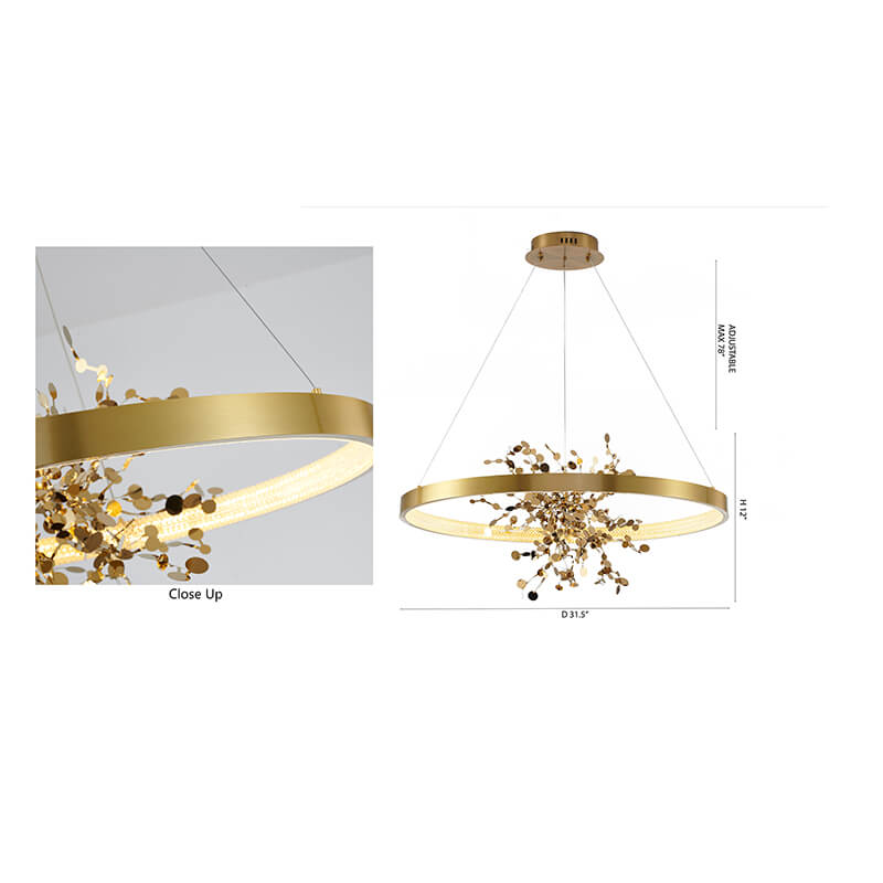 BETHEL CONFETTI  LED CHANDELIER GOLD GL350C32G-2