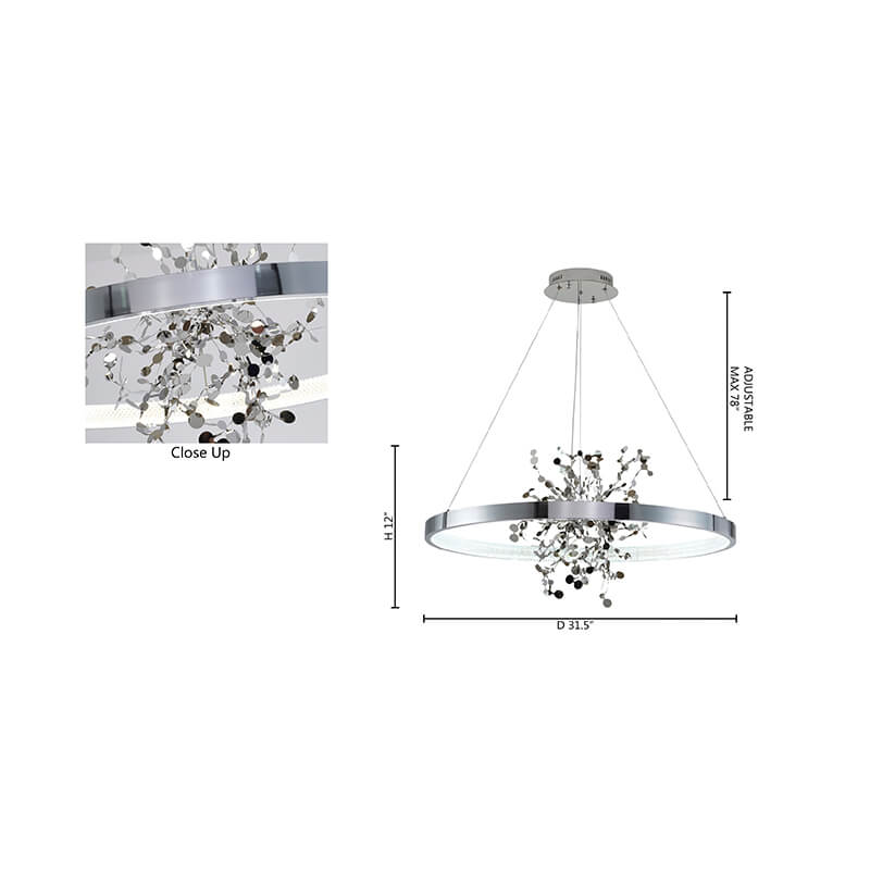 BETHEL CONFETTI  LED CHANDELIER CHROME GL350C32CH-2