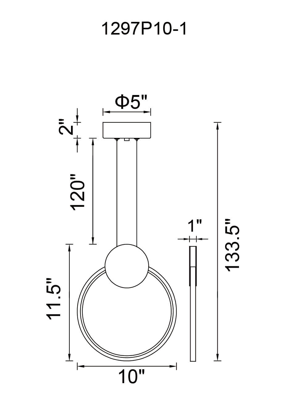 CWI LIGHTING  PULLEY LED MINI PENDANT 1297P10-1-602
