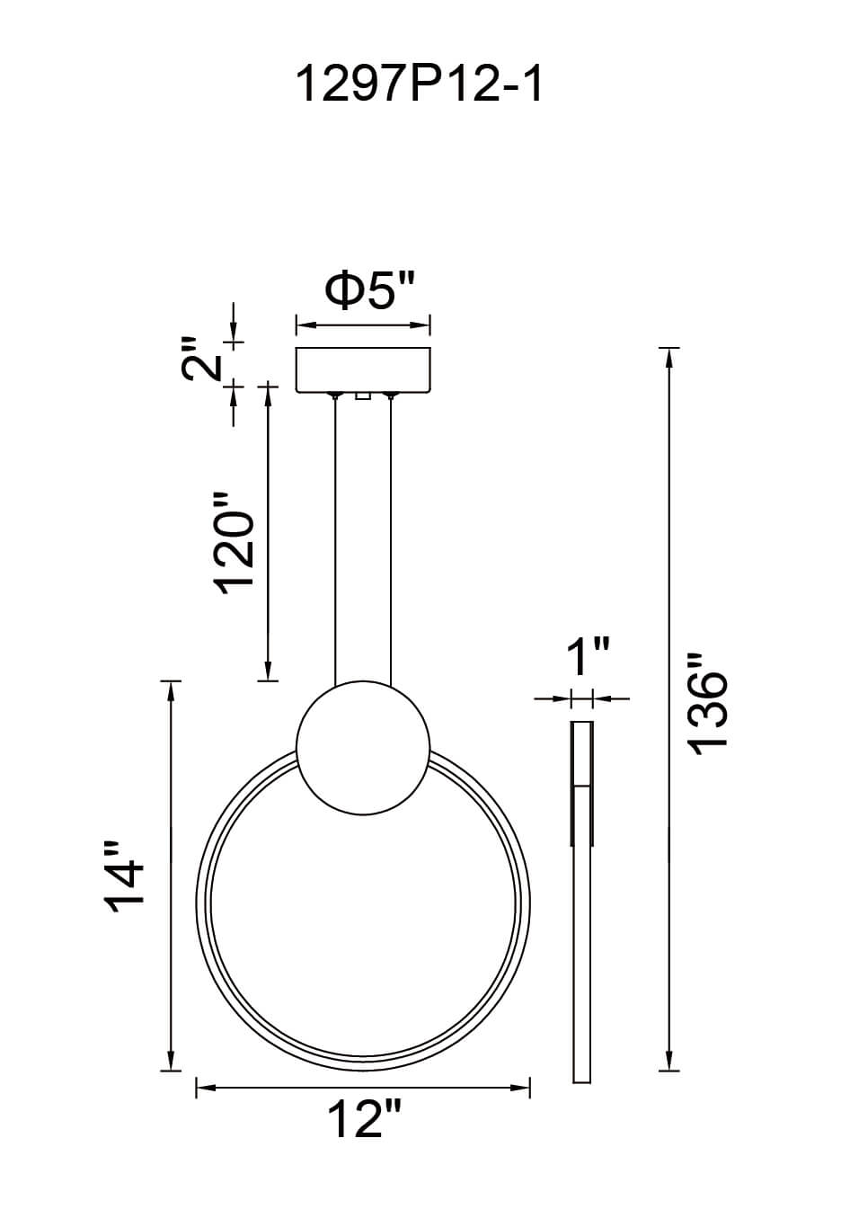 CWI LIGHTING  PULLEY LED MINI PENDANT 1297P12-1-101