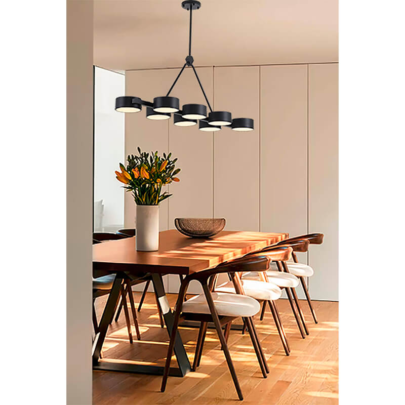 BETHEL BLACK 8 LT LINEAR CHANDELIER LED BE36C50B