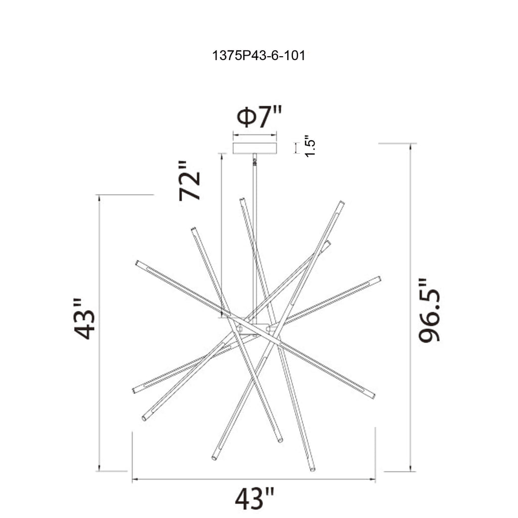 CWI LIGHTING OSKIL LED INTEGRATED CHANDELIER WITH SATIN GOLD FINISH 1375P43-6-602