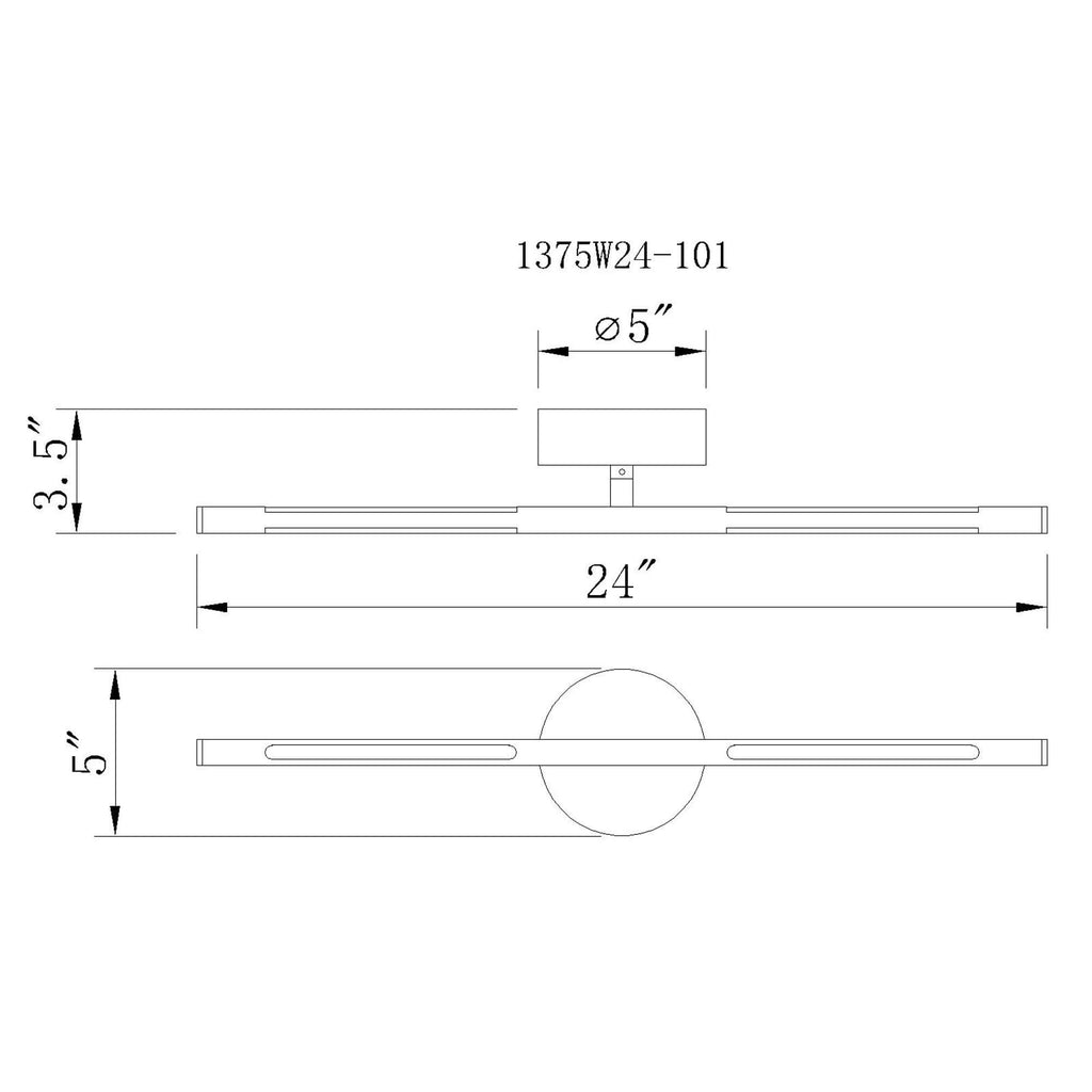 CWI LIGHTING OSKIL LED INTEGRATED WALL LIGHT WITH SATIN GOLD FINISH 1375W24-1-602