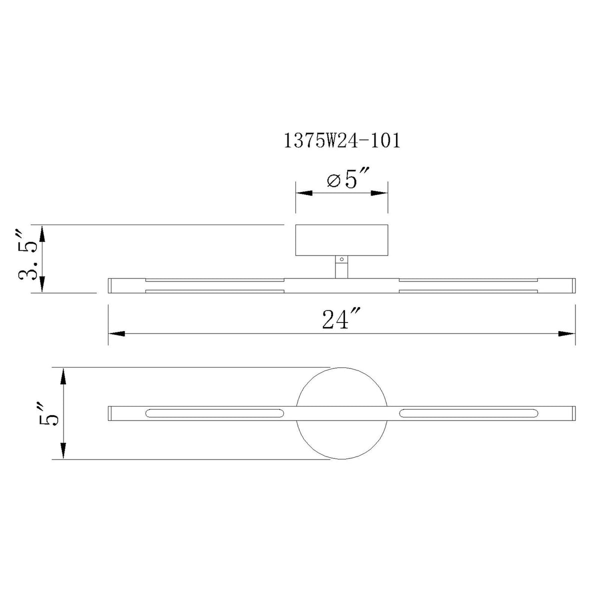 CWI LIGHTING OSKIL LED INTEGRATED WALL LIGHT WITH SATIN GOLD FINISH 1375W24-1-602