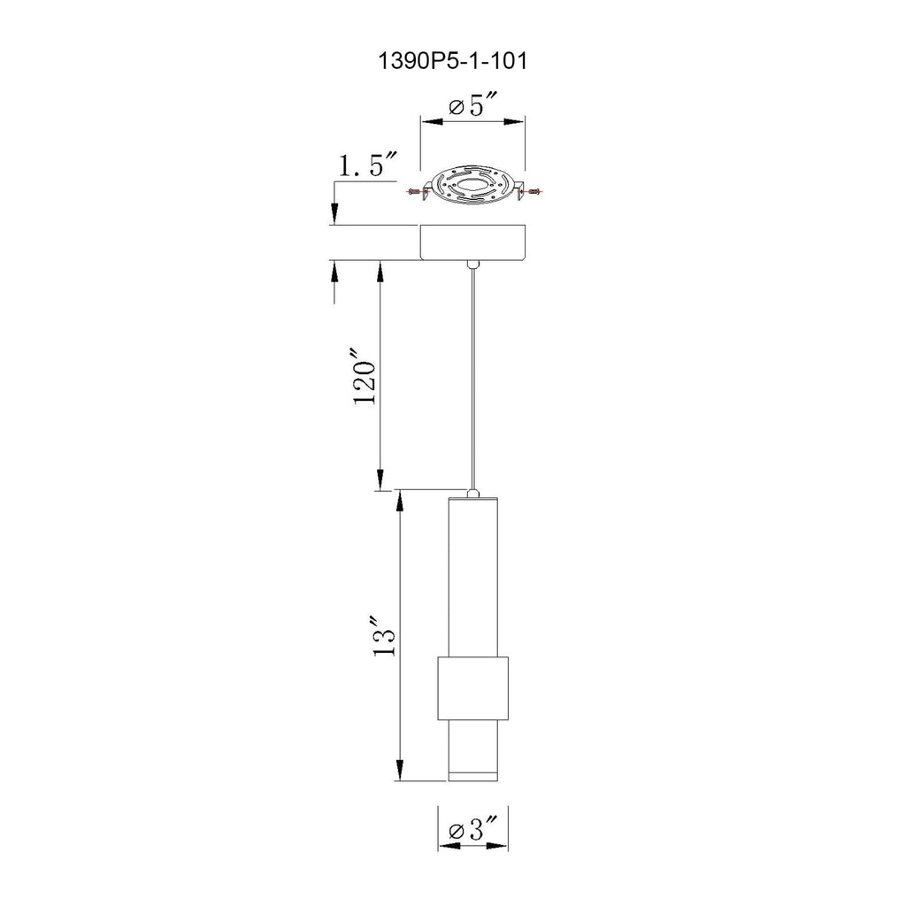 CWI LIGHTING LENA LED INTEGRATED MINI PENDANT WITH SATIN GOLD FINISH 1390P5-1-602