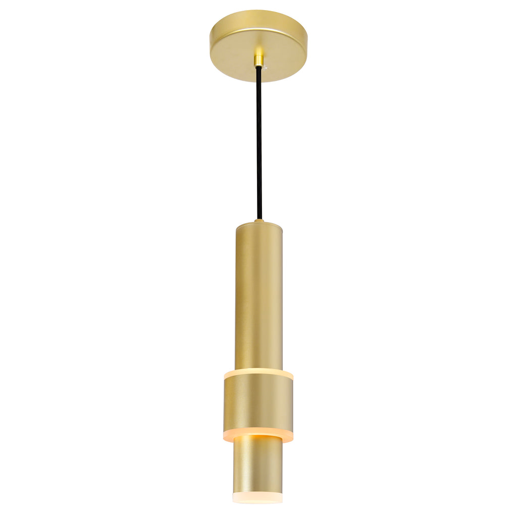 CWI LIGHTING LENA LED INTEGRATED MINI PENDANT WITH SATIN GOLD FINISH 1390P5-1-602