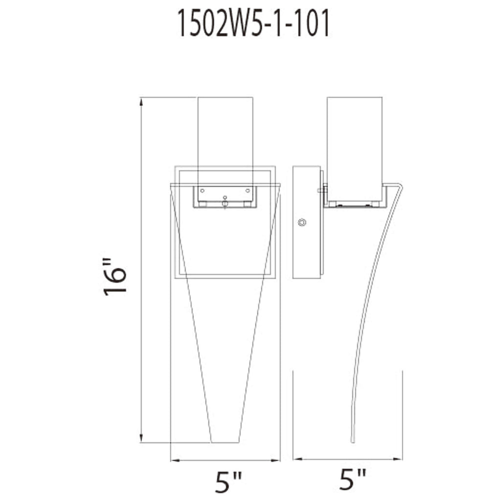 CWI LIGHTING  CATANIA LED INTEGRATED BLACK WALL LIGHT  1502W5-1-101