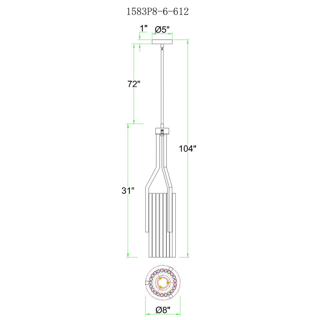 CWI LIGHTING  FERMONT 6 LIGHT MINI PENDANT 1583P8-6-612