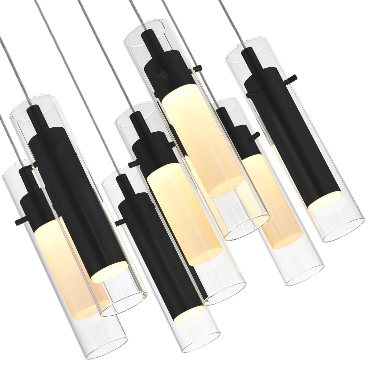 CWI LIGHTING OLINDA LED INTEGRATED BLACK CHANDELIER 1606P33-37-101