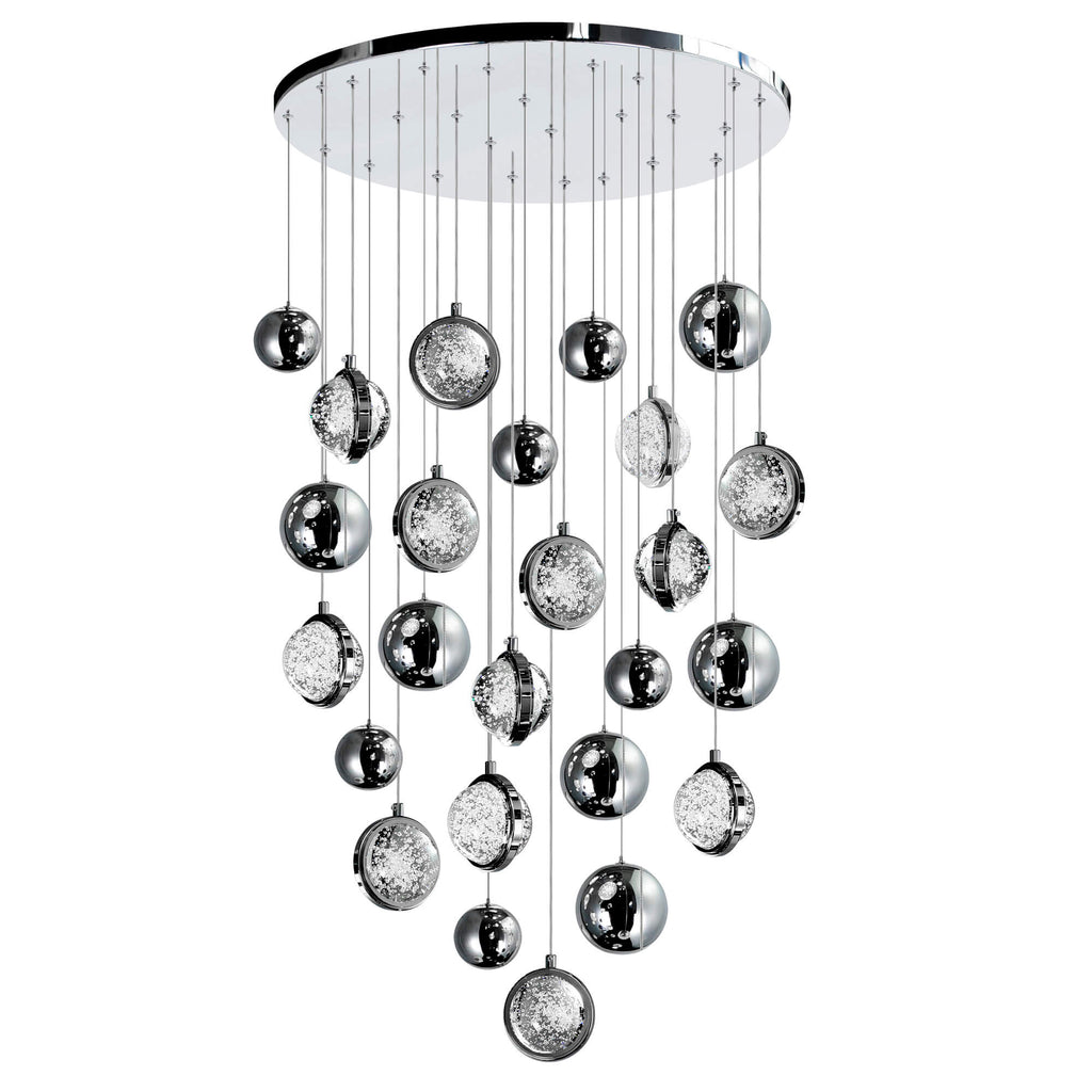 CWI LIGHTING  SALVADOR 24 IN LED INTEGRATED POLISHED NICKEL CHANDELIER  1673P24-13-613