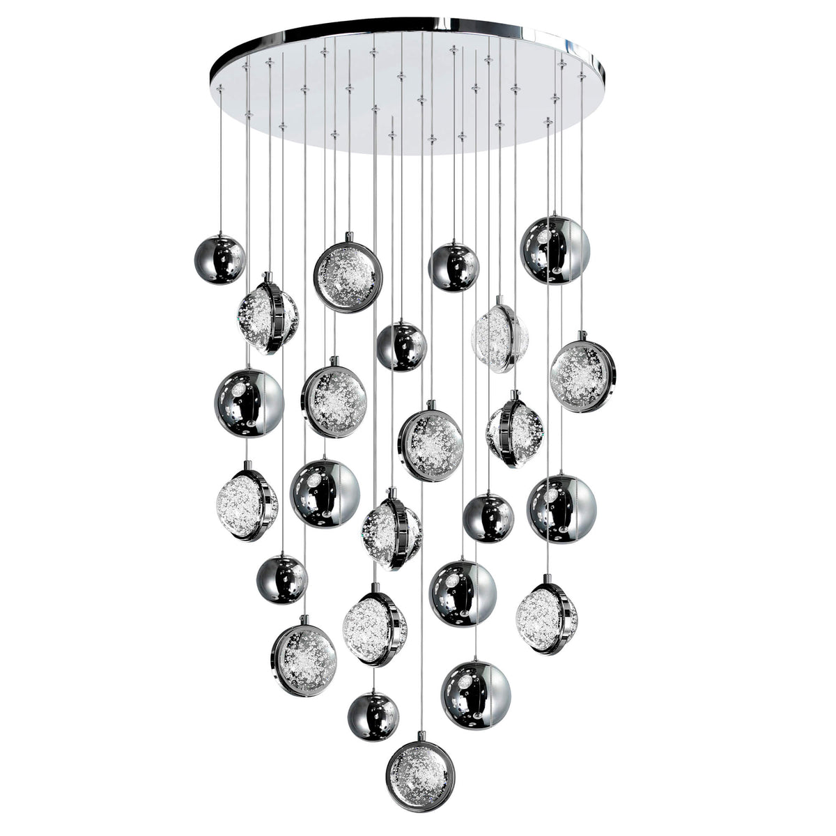 CWI LIGHTING  SALVADOR 24 IN LED INTEGRATED POLISHED NICKEL CHANDELIER  1673P24-13-613