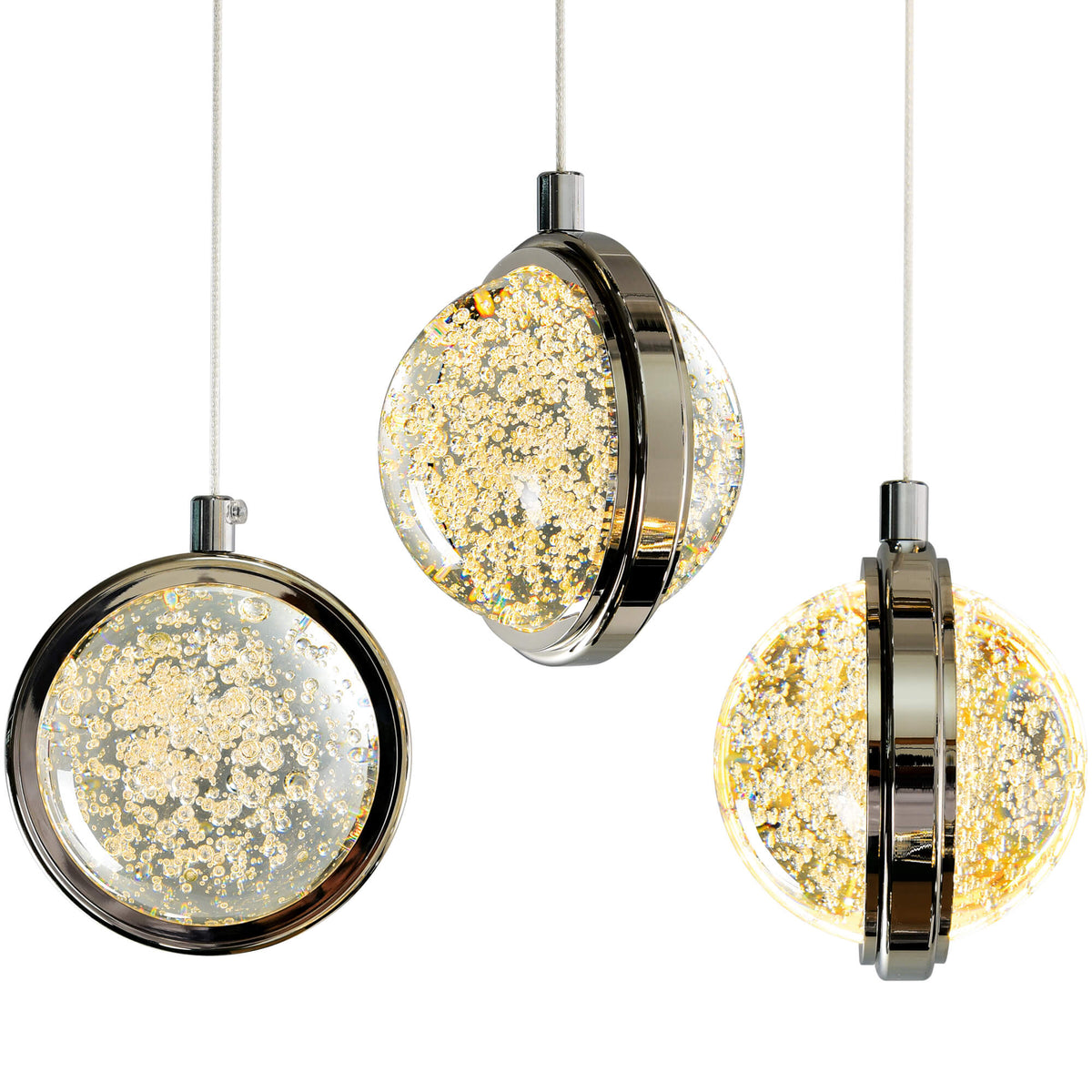CWI LIGHTING  SALVADOR 32 IN LED INTEGRATED POLISHED NICKEL CHANDELIER  1673P32-23-613