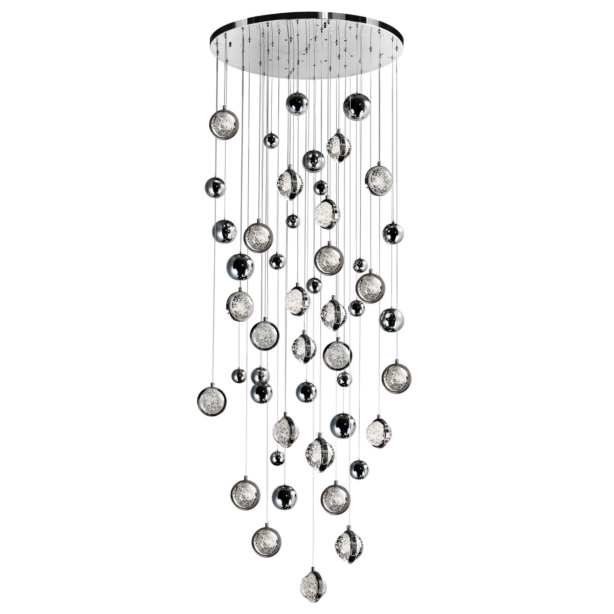CWI LIGHTING  SALVADOR 32 IN LED INTEGRATED POLISHED NICKEL CHANDELIER  1673P32-23-613