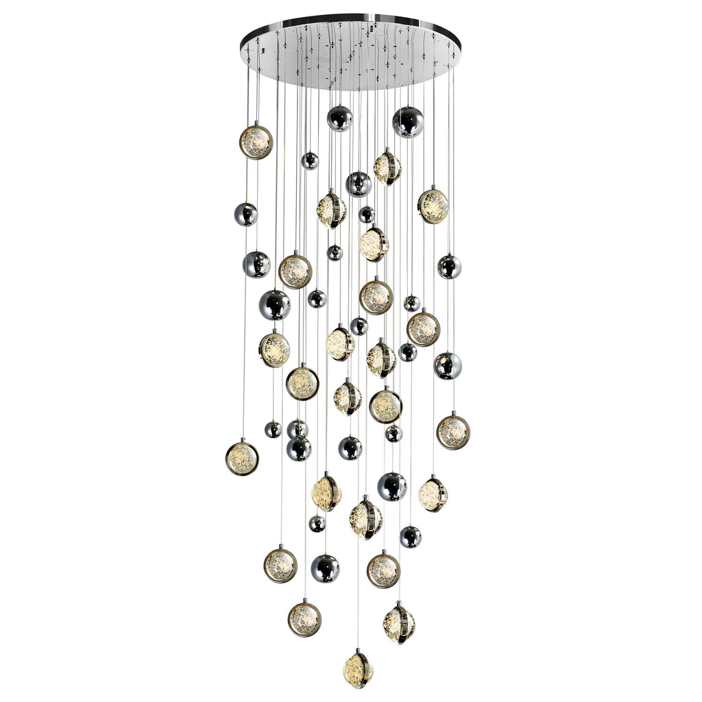 CWI LIGHTING  SALVADOR 32 IN LED INTEGRATED POLISHED NICKEL CHANDELIER  1673P32-23-613