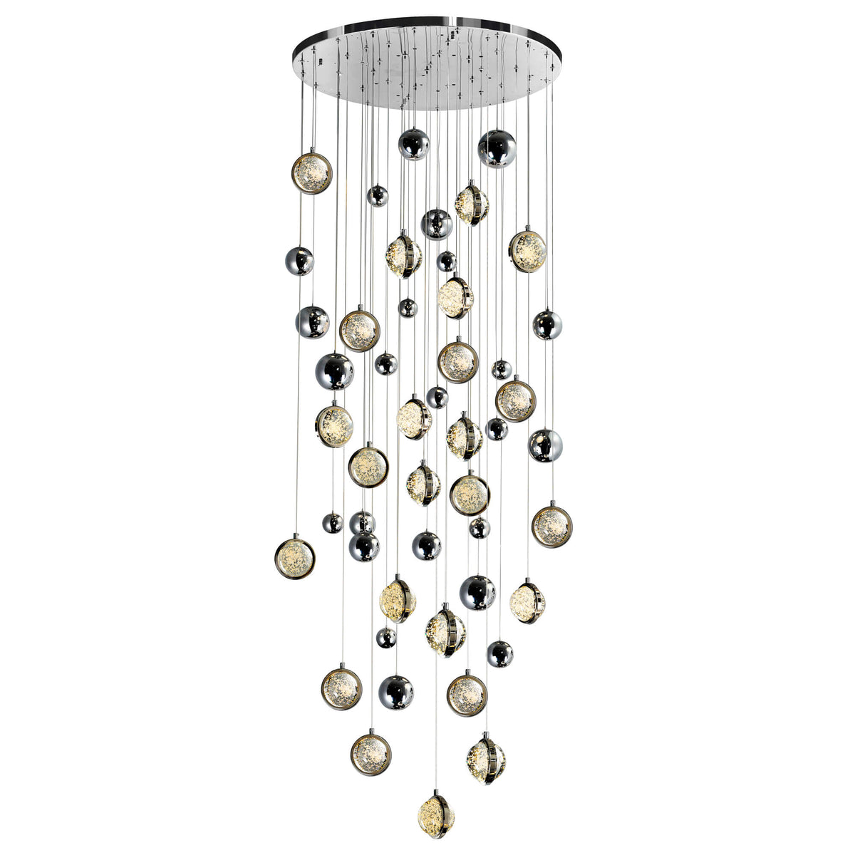 CWI LIGHTING  SALVADOR 32 IN LED INTEGRATED POLISHED NICKEL CHANDELIER  1673P32-23-613