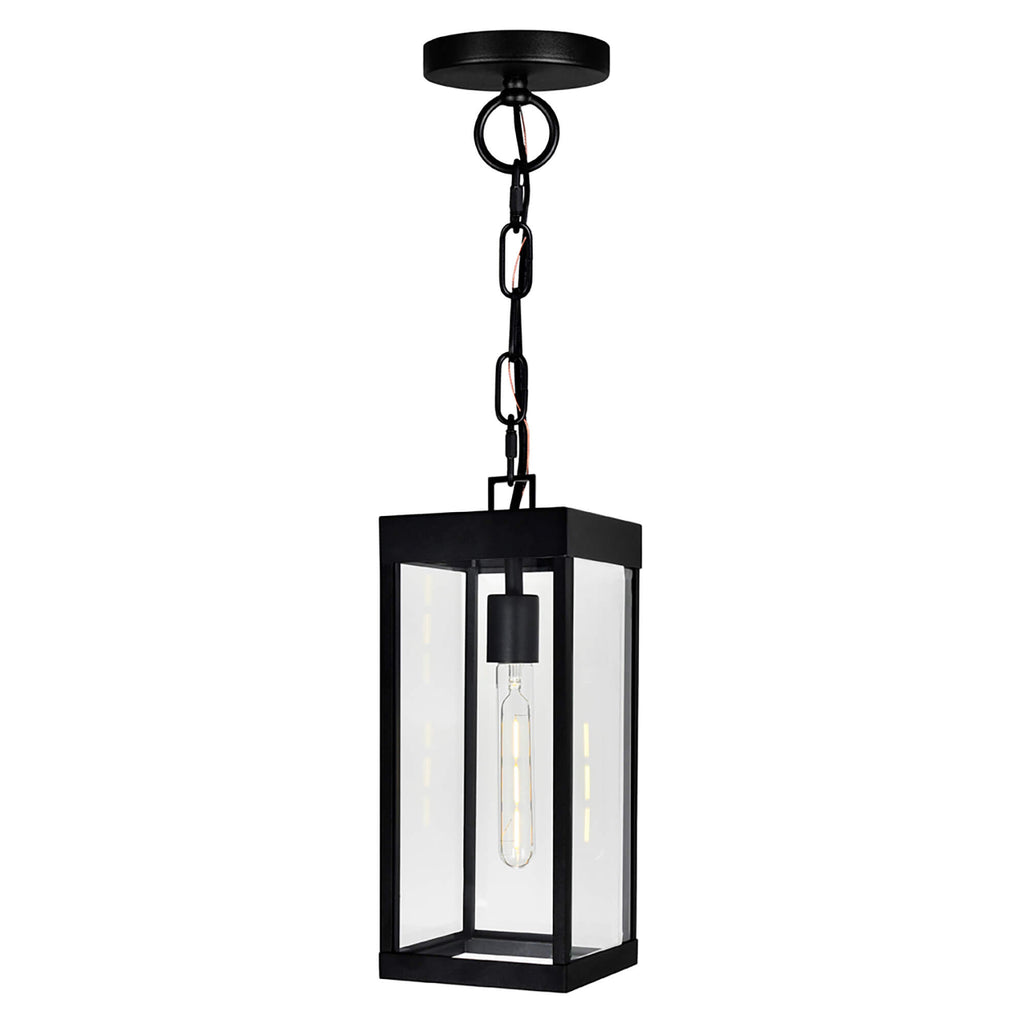 CWI LIGHTING  WINDSOR 1 LIGHT BLACK OUTDOOR CEILING LIGHT  1695P7-1-101