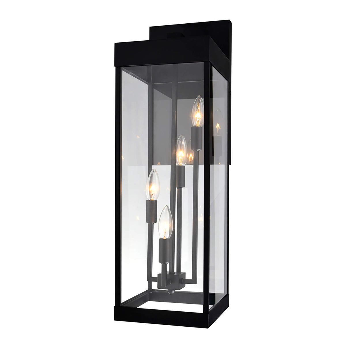 CWI LIGHTING  WINDSOR 4 LIGHT BLACK OUTDOOR WALL LIGHT  1695W8-4-101