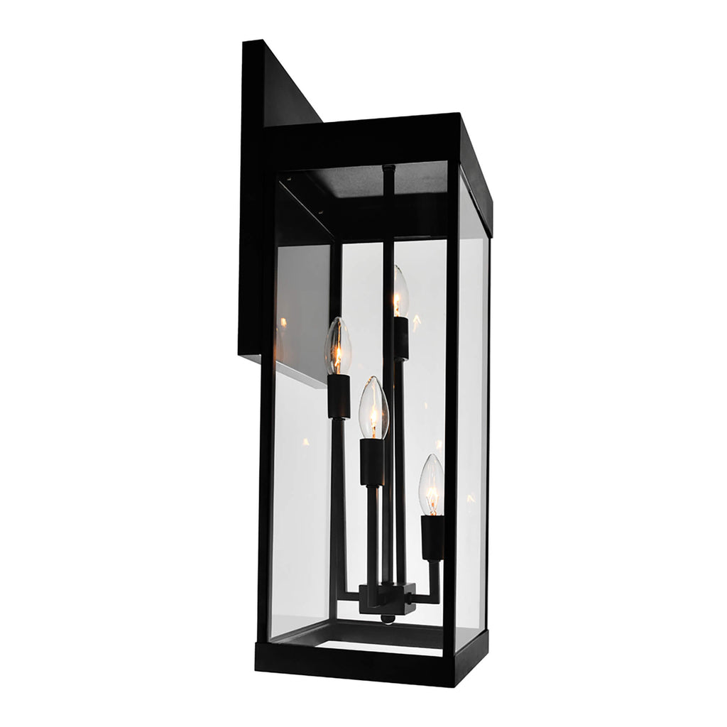 CWI LIGHTING  WINDSOR 4 LIGHT BLACK OUTDOOR WALL LIGHT  1695W8-4-101