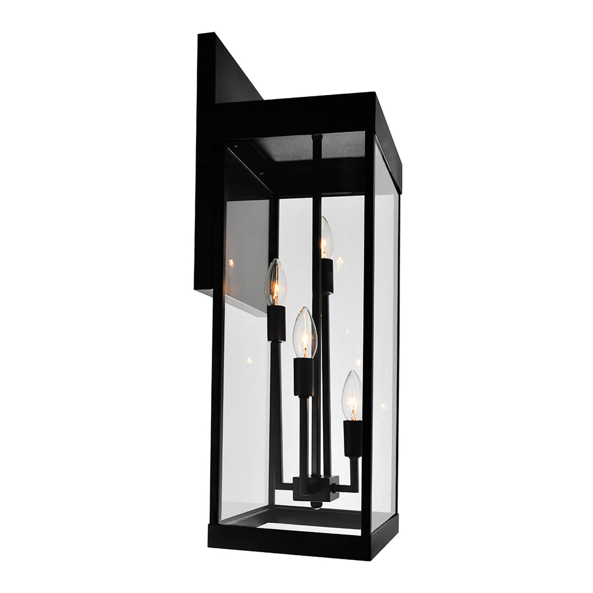 CWI LIGHTING  WINDSOR 4 LIGHT BLACK OUTDOOR WALL LIGHT  1695W8-4-101