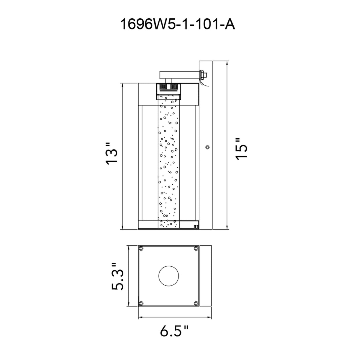 CWI LIGHTING  ROCHESTER LED INTEGRATED BLACK OUTDOOR WALL LIGHT  1696W5-1-101-A