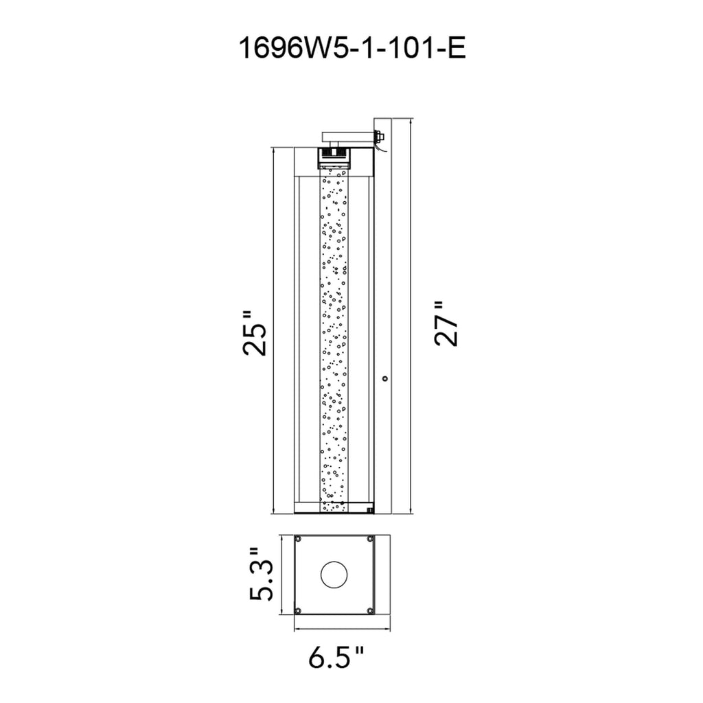 CWI LIGHTING  ROCHESTER LED INTEGRATED BLACK OUTDOOR WALL LIGHT  1696W5-1-101-E