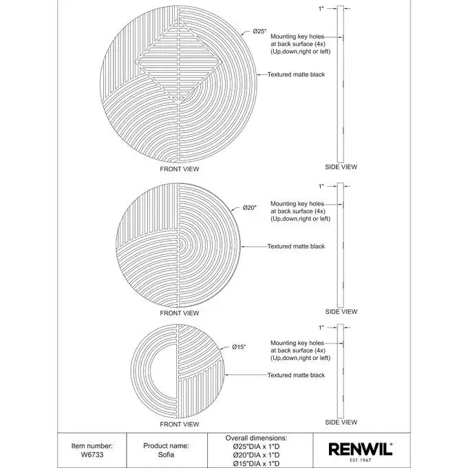 RENWIL SOFIA SET OF THREE W6733