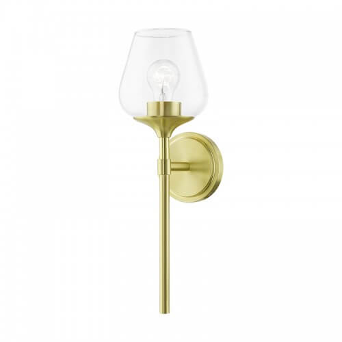 LIVEX LIGHTING WILLOW VANITY SCONCE SATIN BRASS 17471-12
