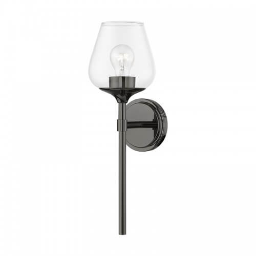 LIVEX LIGHTING WILLOW VANITY SCONCE BLACK CHROME 17471-46