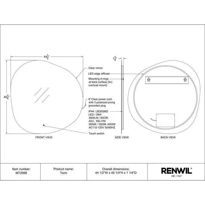 RENWIL TERNI LED MIRROR MT2568