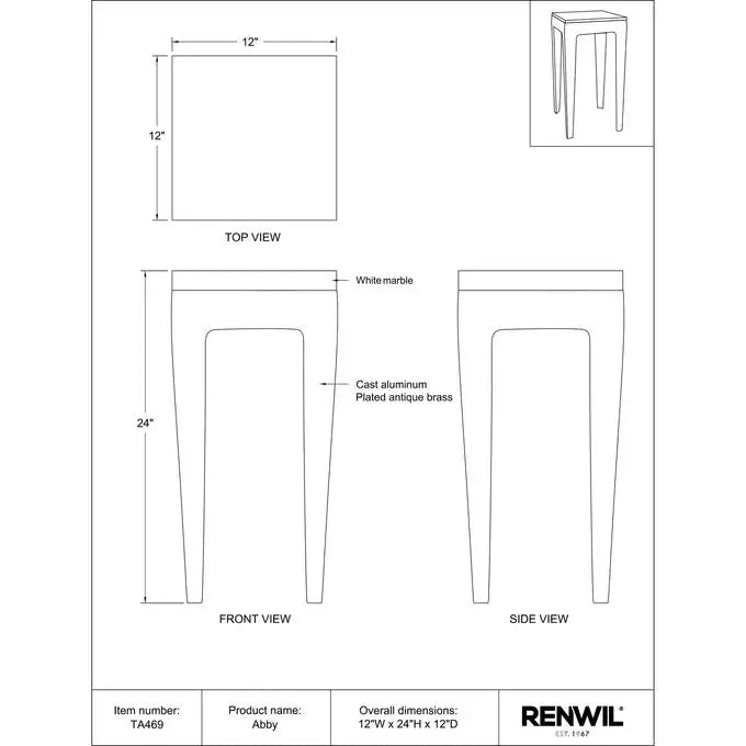 RENWIL ABBY TABLE TA469