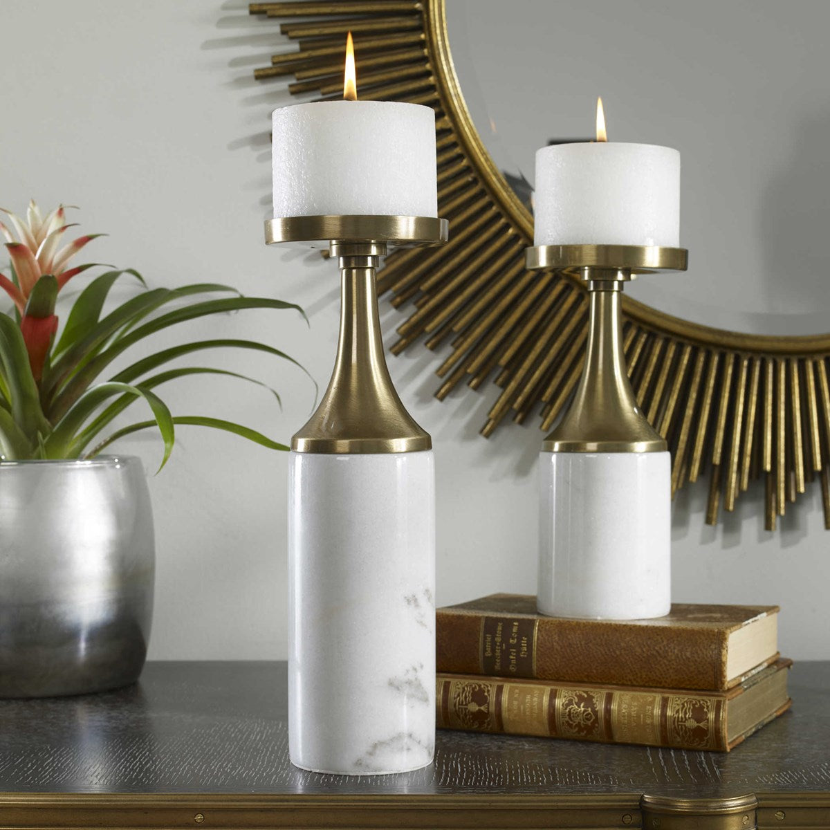 Uttermost Castiel Marble Candleholders Set/2 17546
