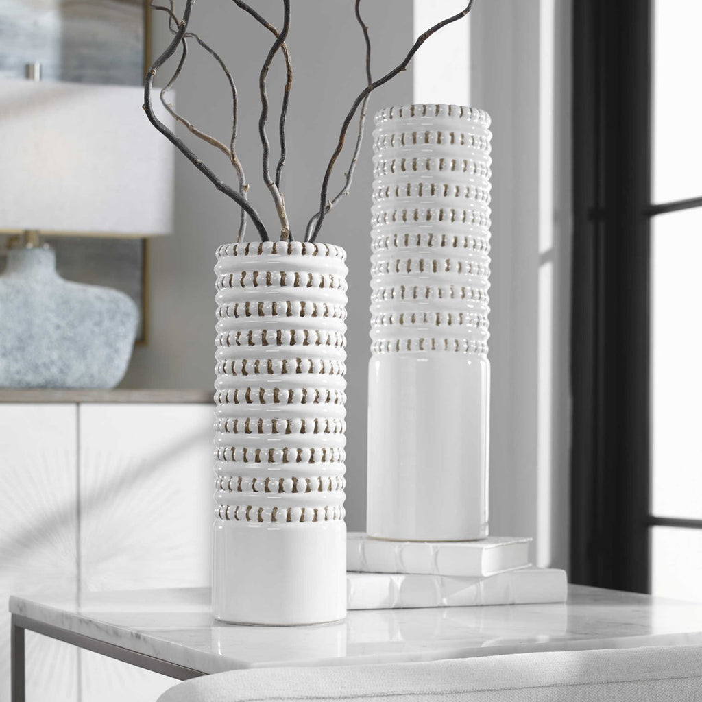 Uttermost Angelou White Vases Set/2 17570