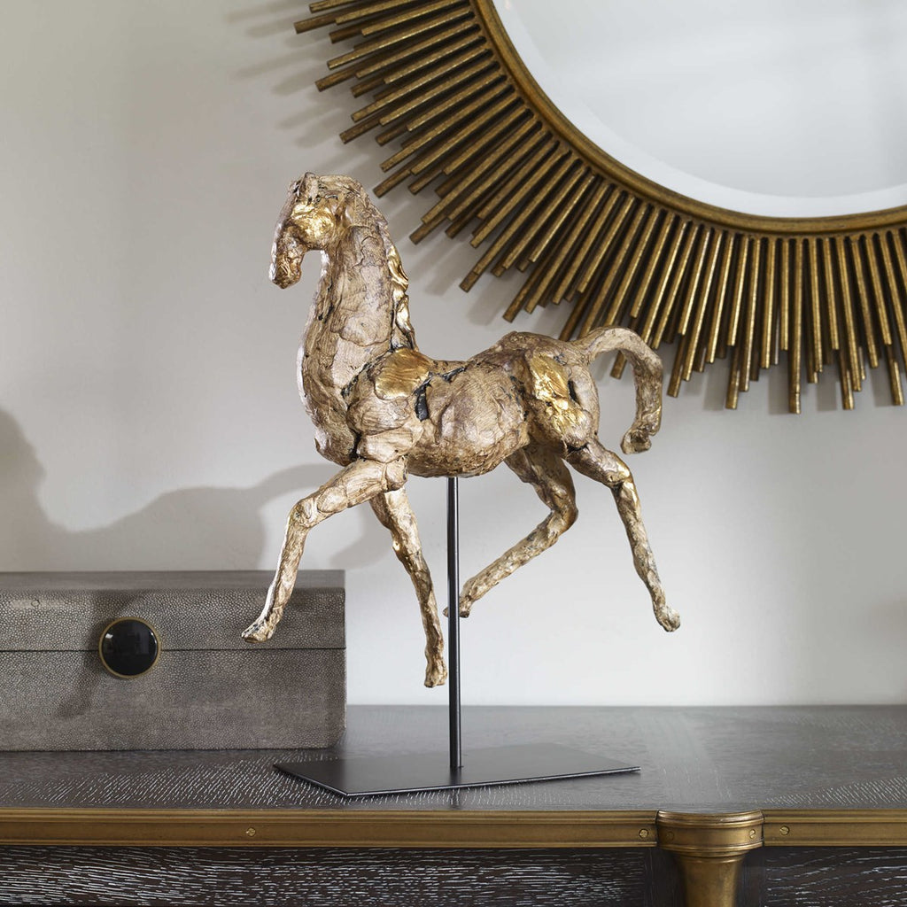 Uttermost Caballo Dorado Horse Sculpture 17585