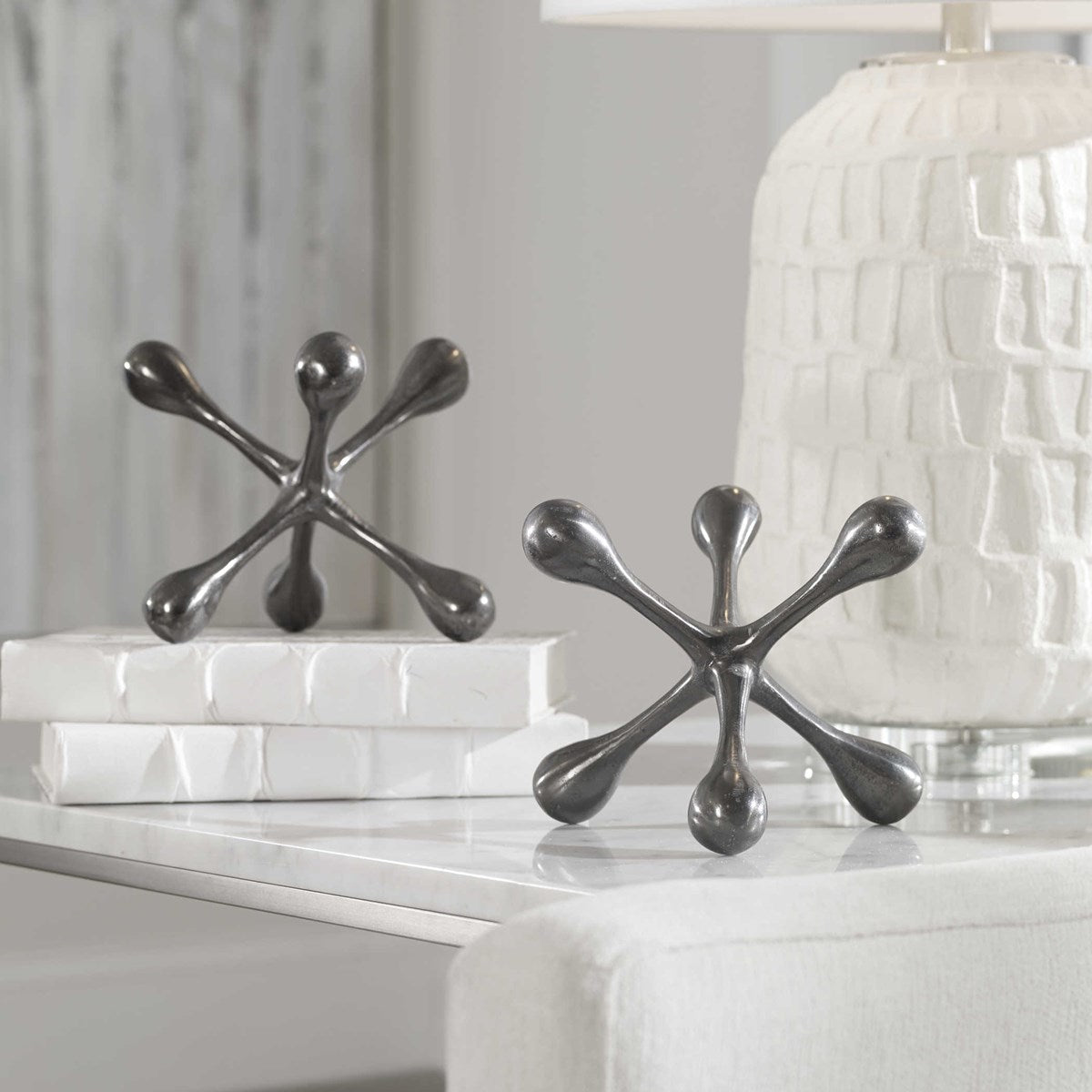 Uttermost Harlan Black Nickel Objects S/2 17690