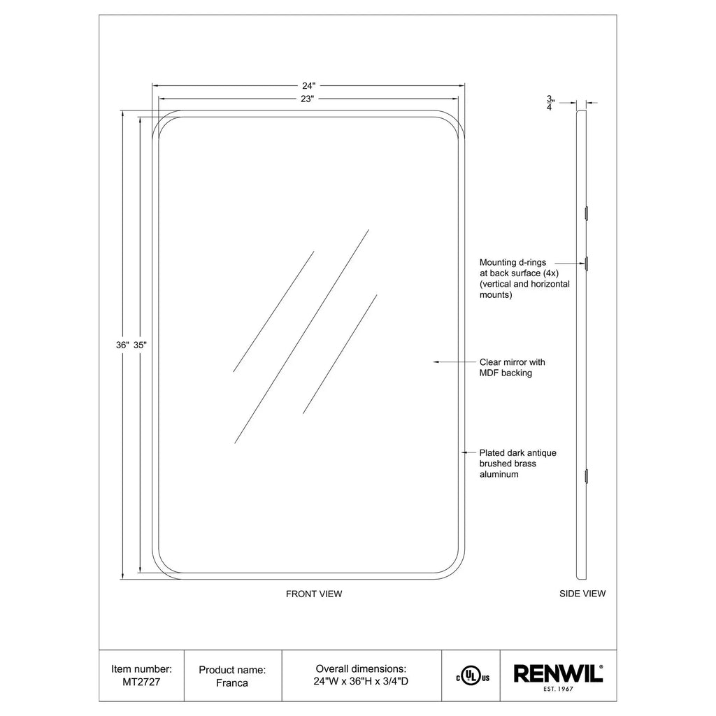 RENWIL FRANCA MIRROR MT2727
