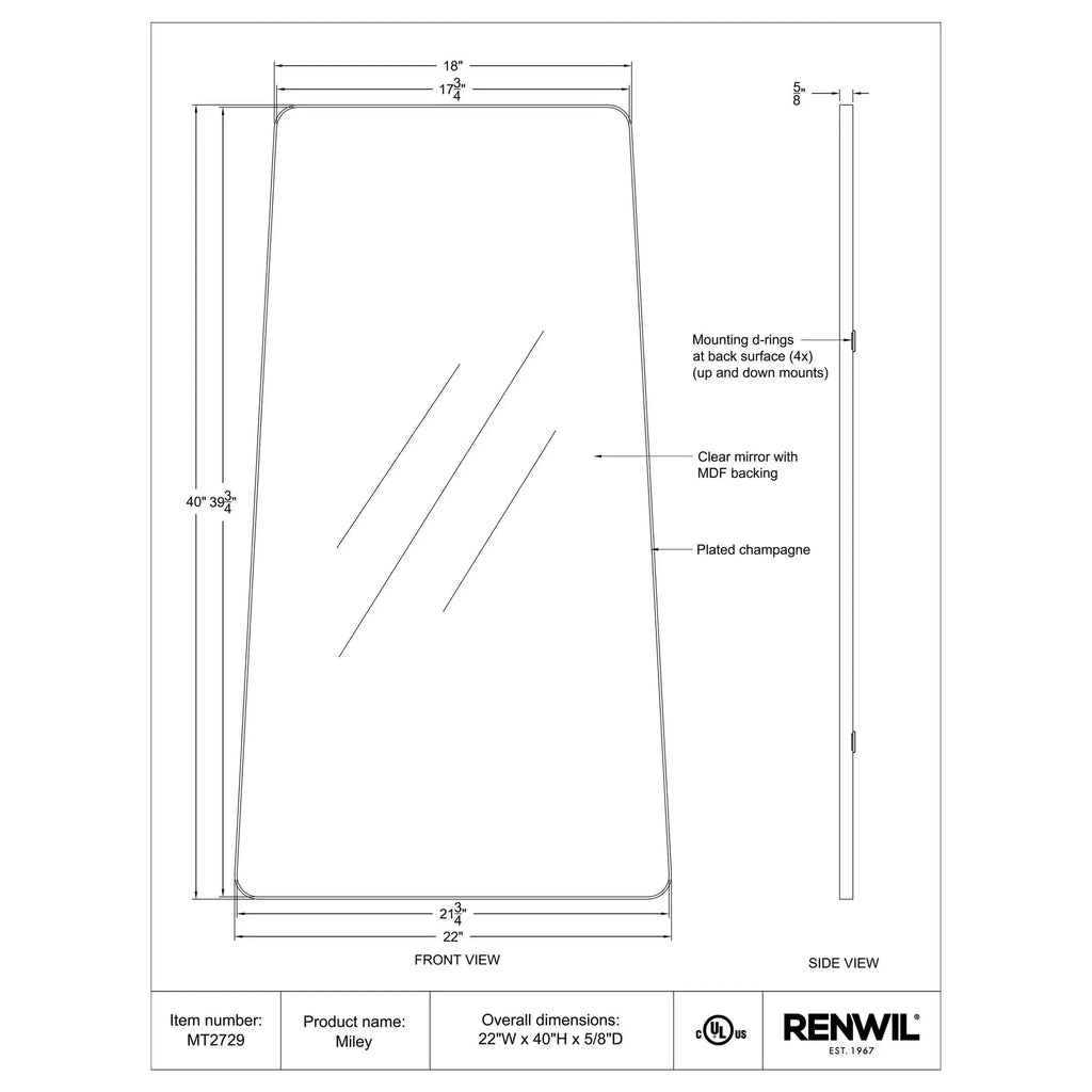 RENWIL MILEY MIRROR MT2729