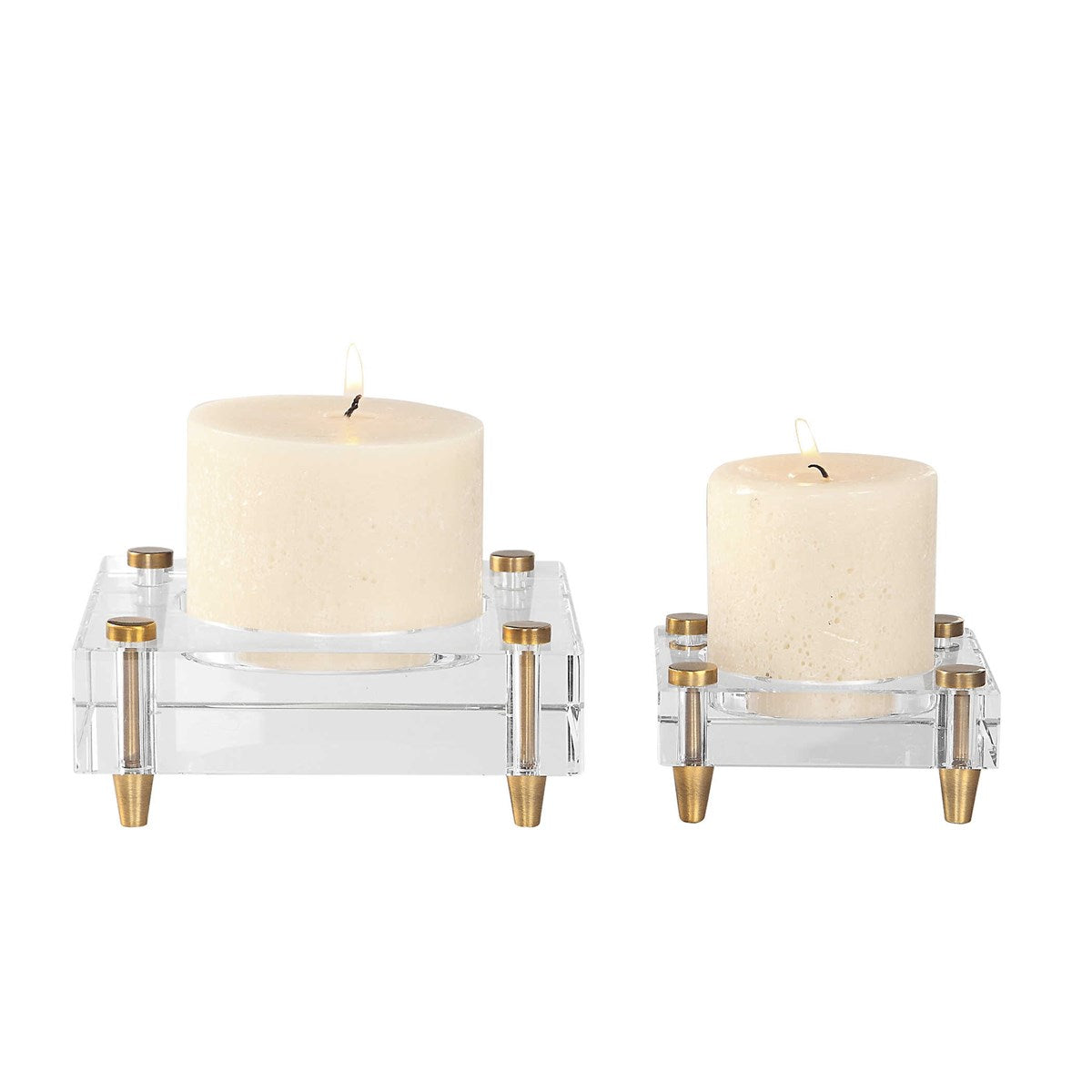 Uttermost Claire Crystal Block Candleholders S/2 18643