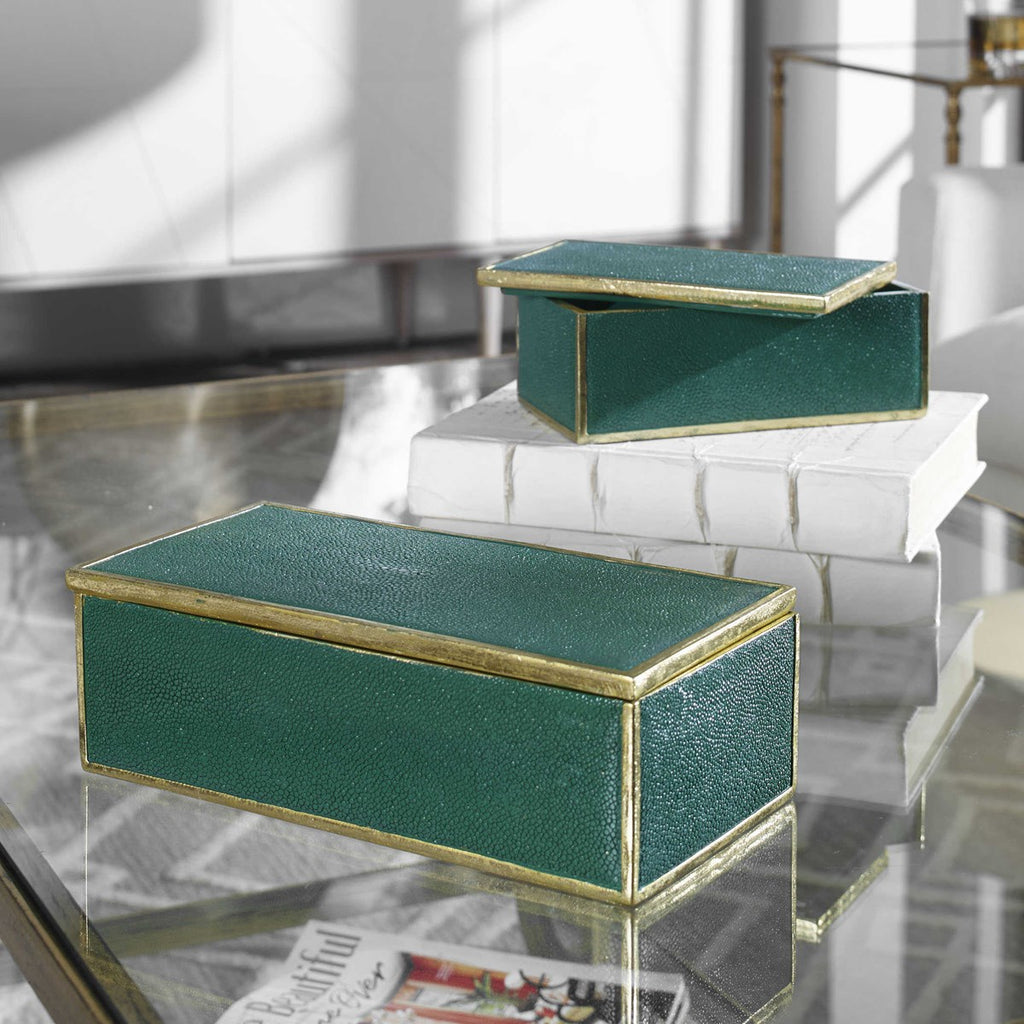Uttermost Karis Emerald Green Boxes S/2 18723