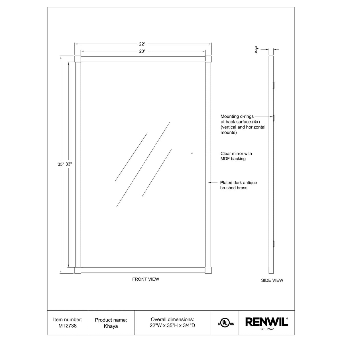 RENWIL KHAYA MIRROR MT2738