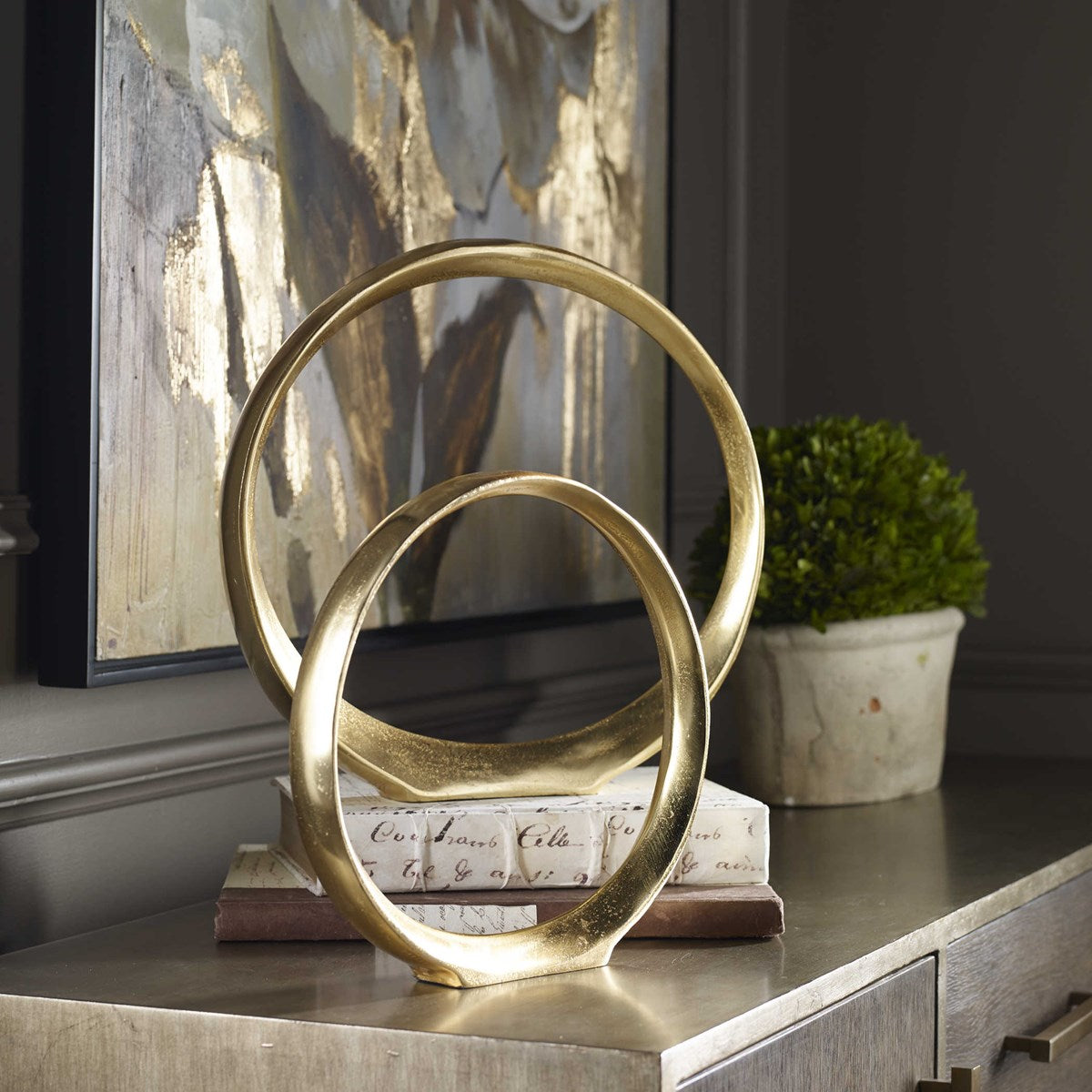Uttermost Jimena Gold Ring Sculptures Set/2 18961